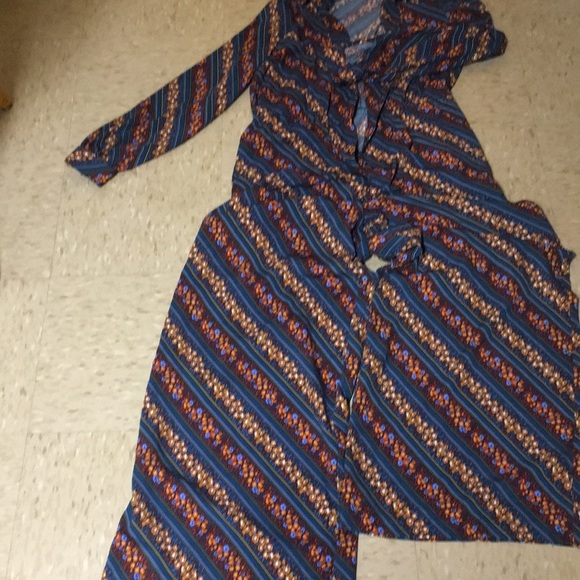 Striped Blue and Orange Jumpsuit - Picture 1 of 1